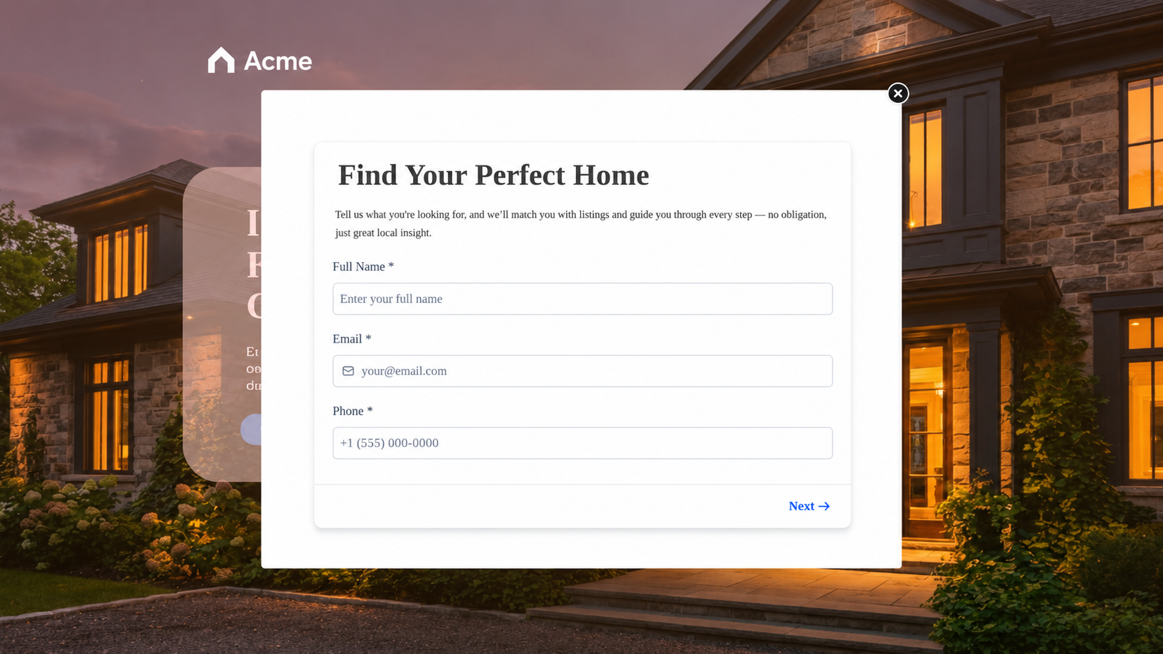 Real estate lead capture funnel built inside GoHighLevel — buyer and seller funnels pre-wired to pipelines
